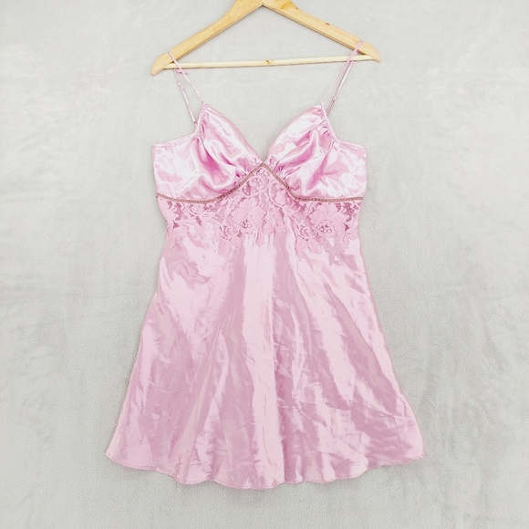 Bed of Roses Lingerie Pink Summer Evening Lace Sleepwear Chemise P1305 - Picture 1 of 8